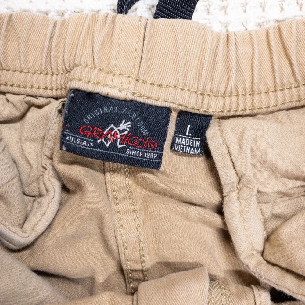 Gramicci G-Shorts Mens Large Khaki Tan Cotton Twill Climbing Hiking Shorts Belt